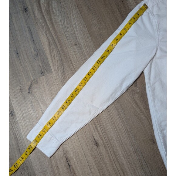 NWT American Eagle Size M Distressed Oxford Button Up Shirt Embroidered Tennis - Picture 8 of 8